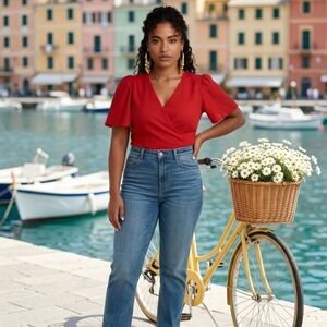 Judy Blue Mid-Rise Straight Leg Jeans in Medium Blue Wash Size 13/31 Inseam 30"